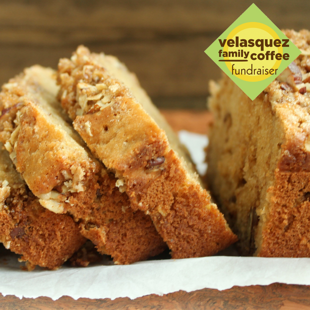 Maple Pecan Streusel coffee cake in 4 slices inspires this Autumn coffee flavor