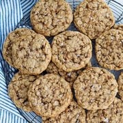 plate full of chewy oatmeal cookies inspires this autumn coffee flavor